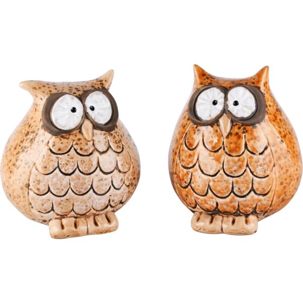 Hibou Fred Marron 10x10x11cm