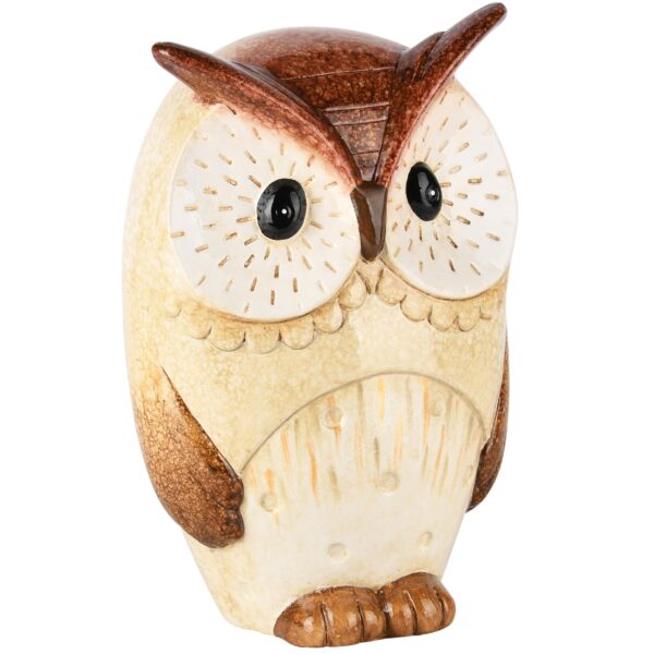 Hibou Beige Marron 16x13x25cm