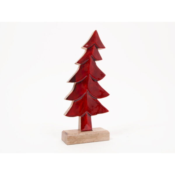 Décor Sapin Rouge Bois